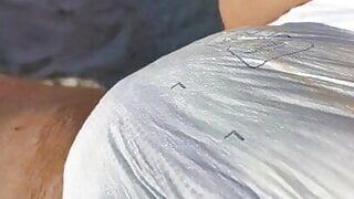 Diaper on public beach