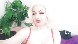 Cum Eating Instructions Encouragement – Gentle Positive FemDom POV video from pin up blonde Mistress Arya Grander